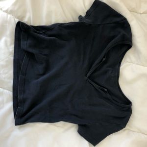 Dark navy John Galt crop